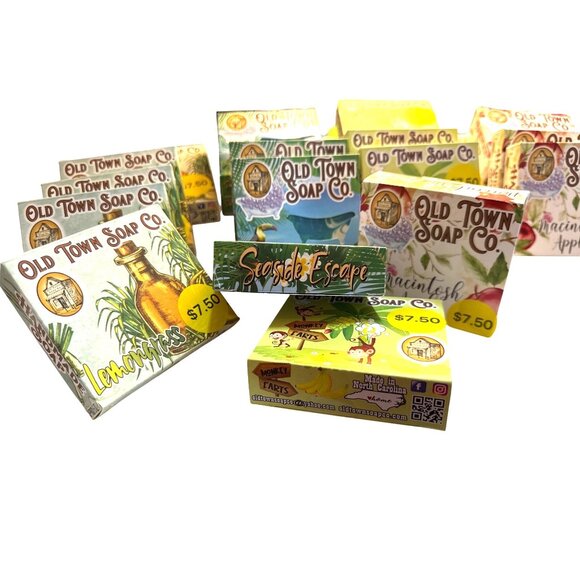 Old Town Soap Co. Handmade Artisan Soap Lemongrass, Apple, Monkey Farts, Seaside - Picture 12 of 12